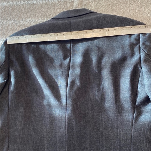 Hardy Amies Vintage 100% Wool Plaid Men’s Gray Suit Jacket Blazer Classic - Picture 8 of 16